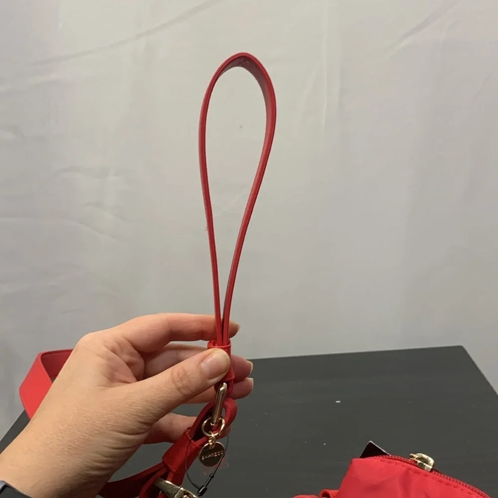 Express Red Faux Leather 58” Dog Leash and Bag Set- NWT